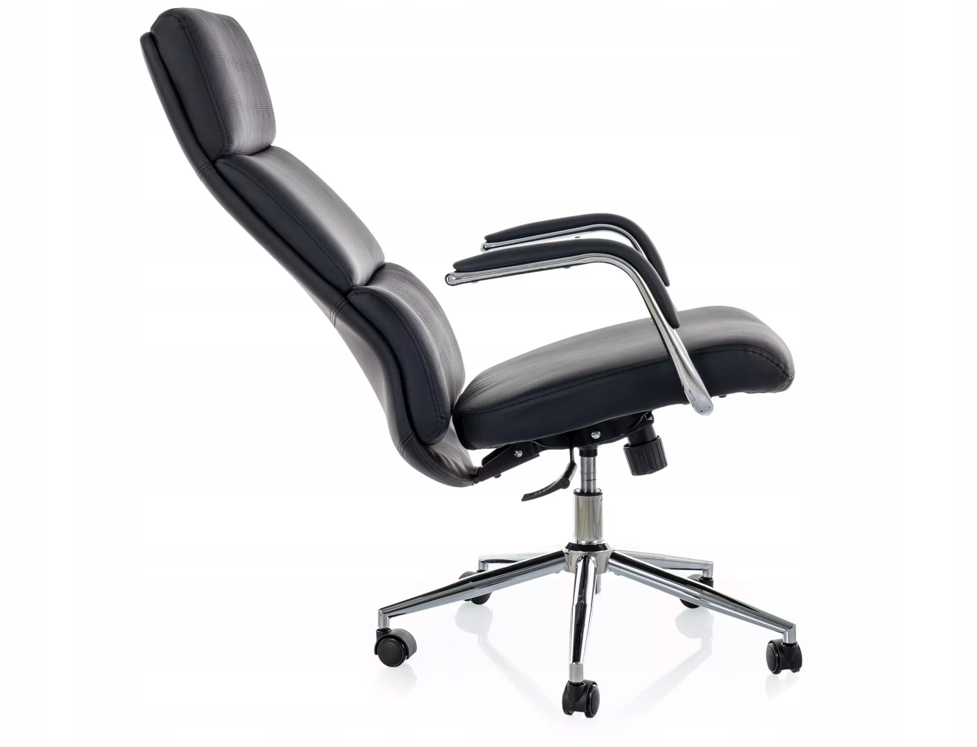 Swivel Chair Q03 Black Suede Multiblock With Armrests SIGNAL Furniture depth 70 cm