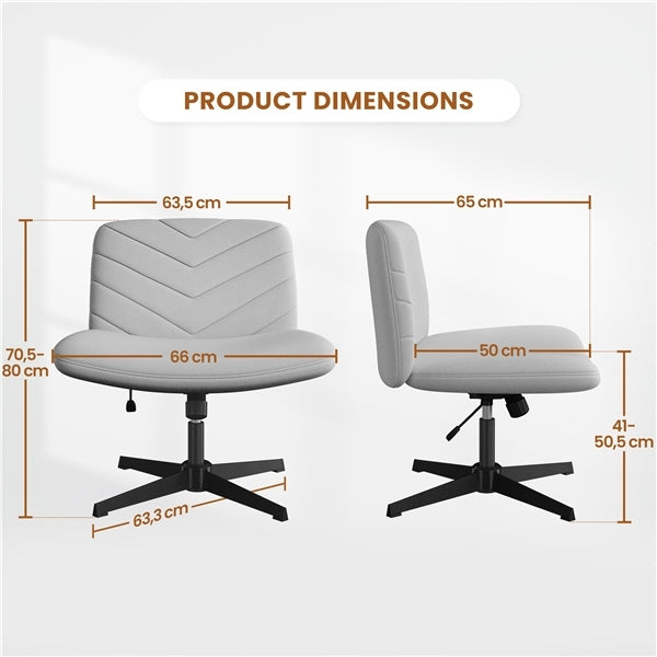 Swivel Chair, Wide Seat, Armrest-Free, Grey Medical device no