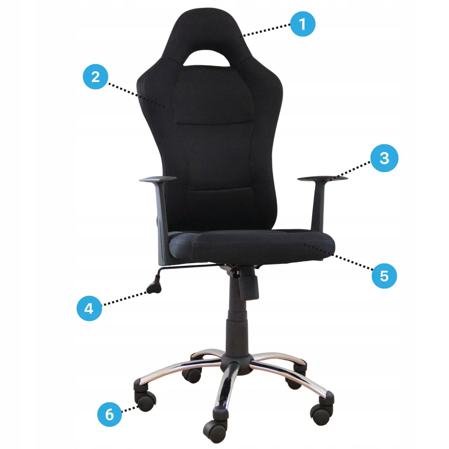 Swivel Chair for Computer Desk Modern Office Chair Black LUDMI Kind ergonomic rotary