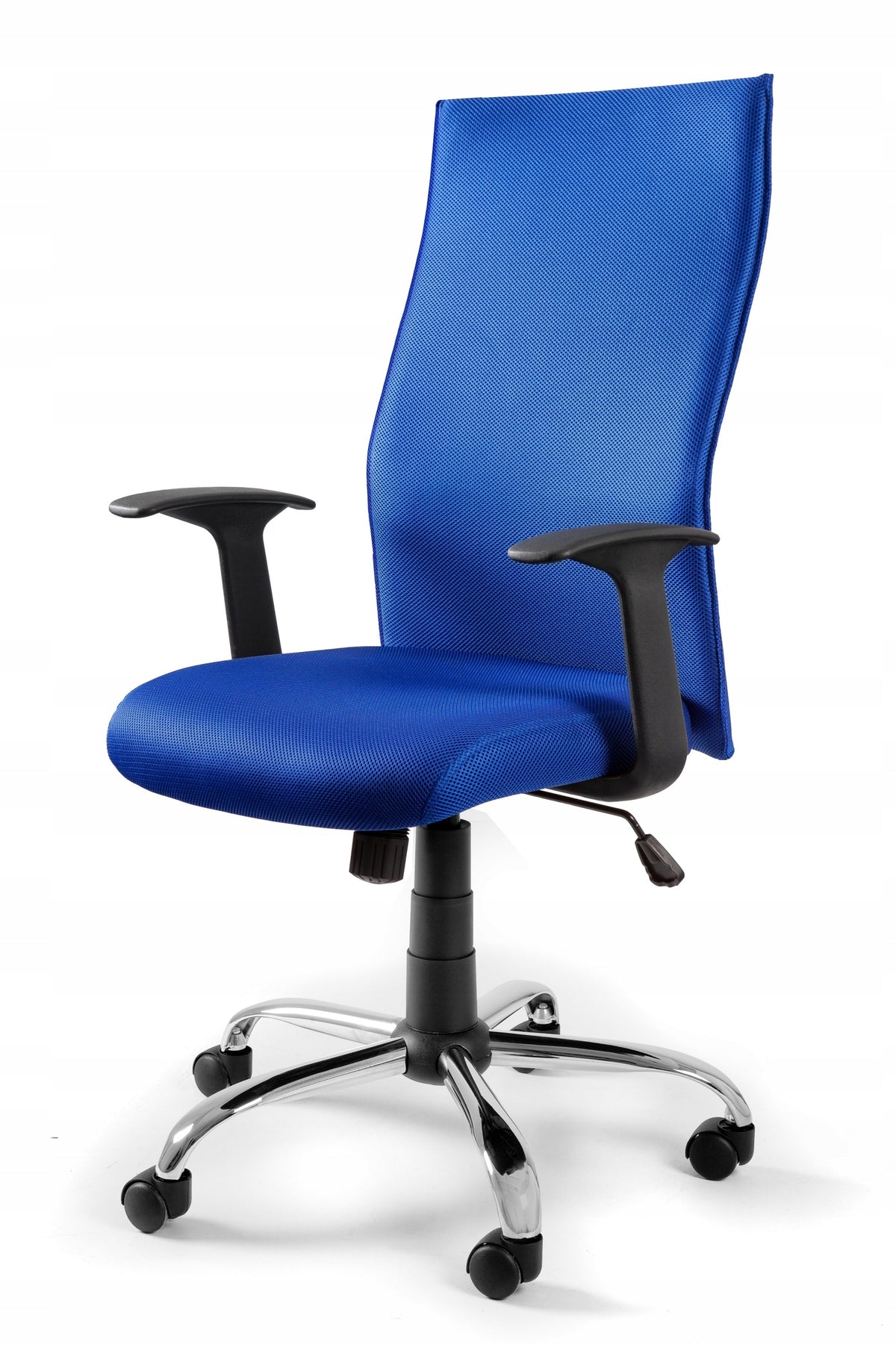 Swivel Desk Chair BLACK ON BLACK Blue Fabric