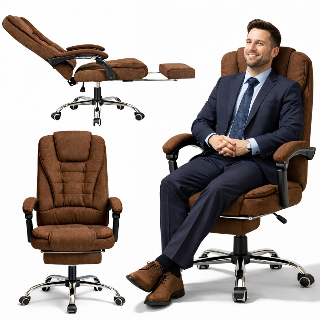 Swivel Office Chair BOSS SLIM Footrest Bronze Material