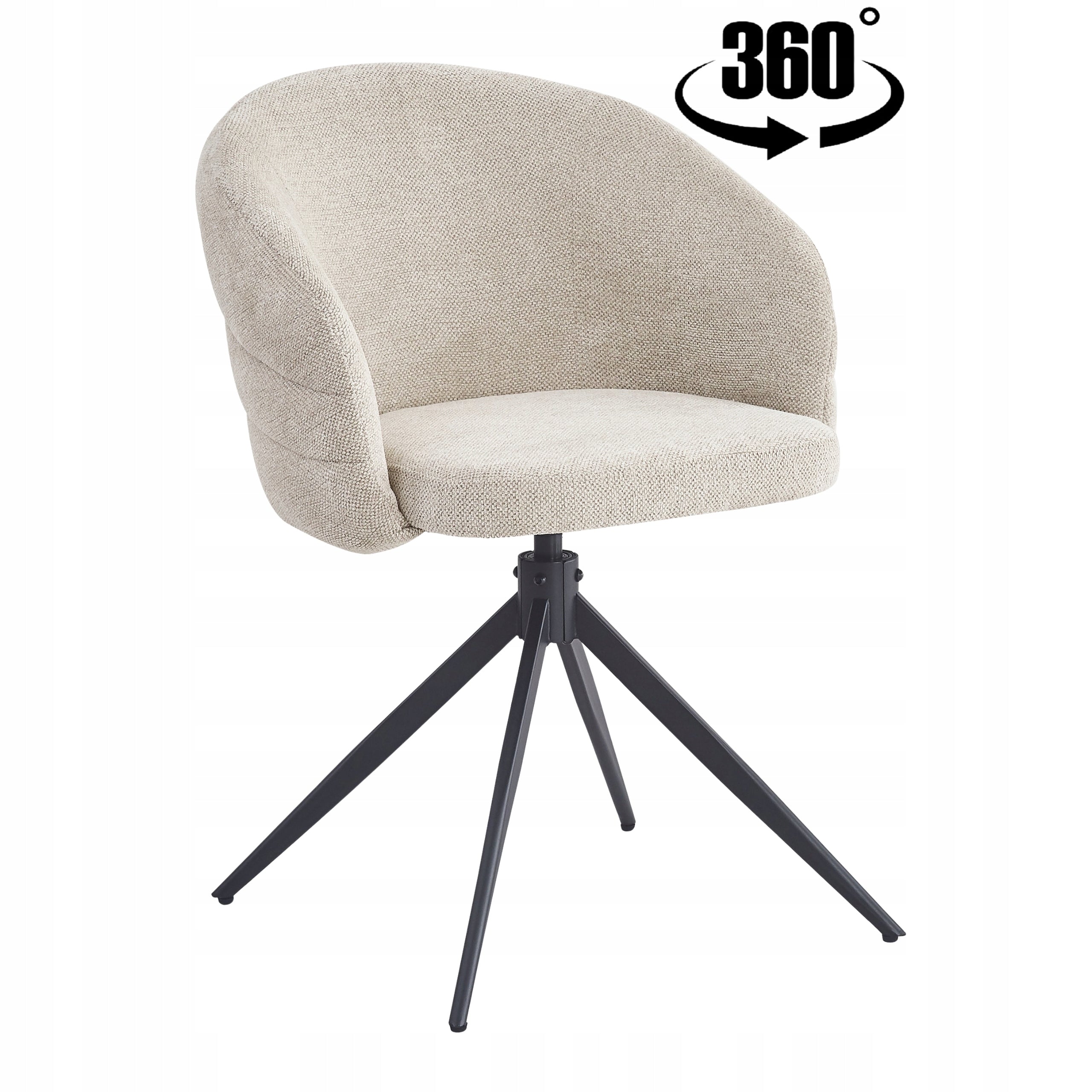 Swivel Office Chair, Beige Upholstered Office Chair for NUBI Desk