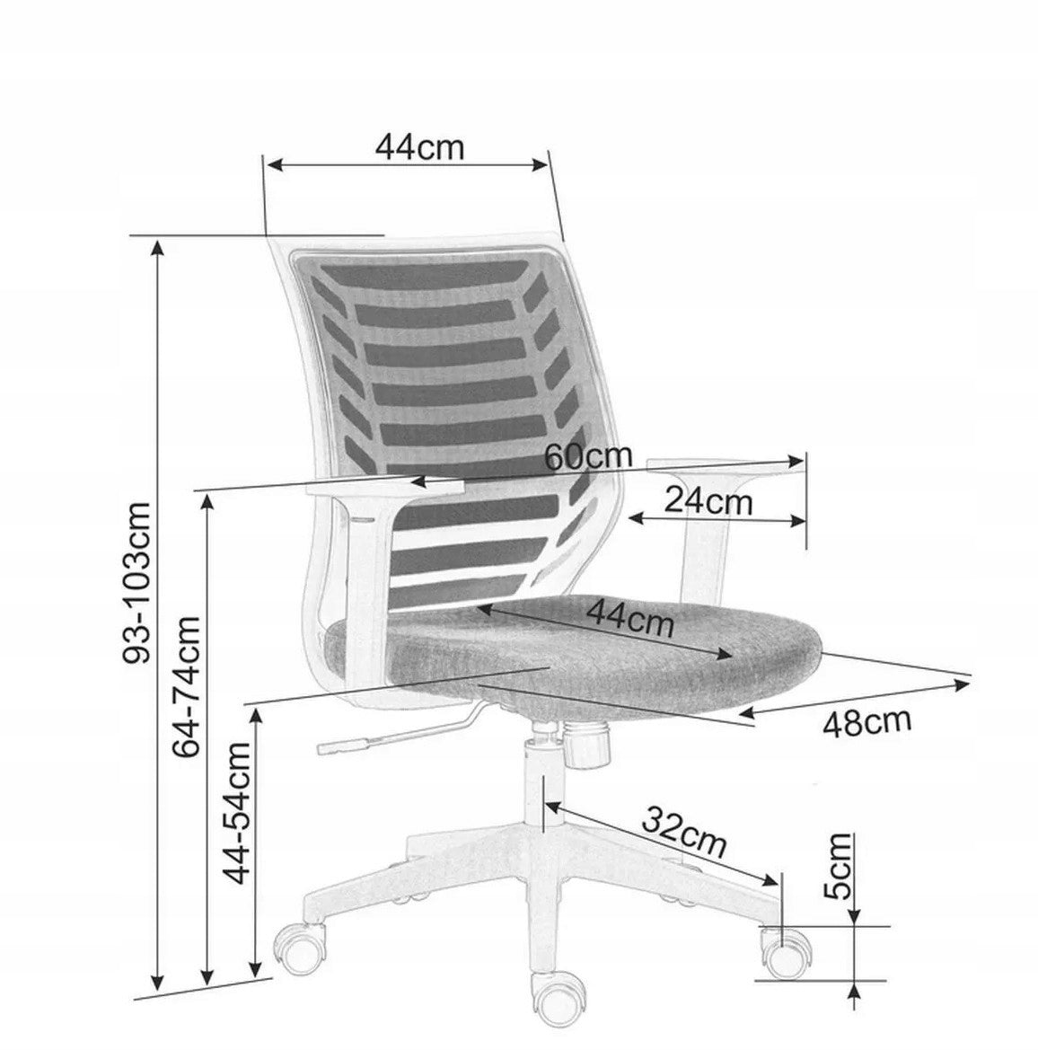 Swivel Office Chair, Pink Upholstered Office Chair for Desk Q-320 Furniture depth 44 cm