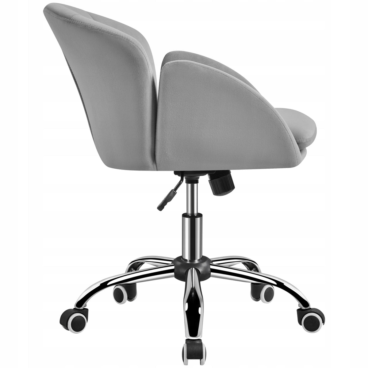 Swivel Office Chair with Armrests, Velvet Upholstery, Light Grey Packaging status original