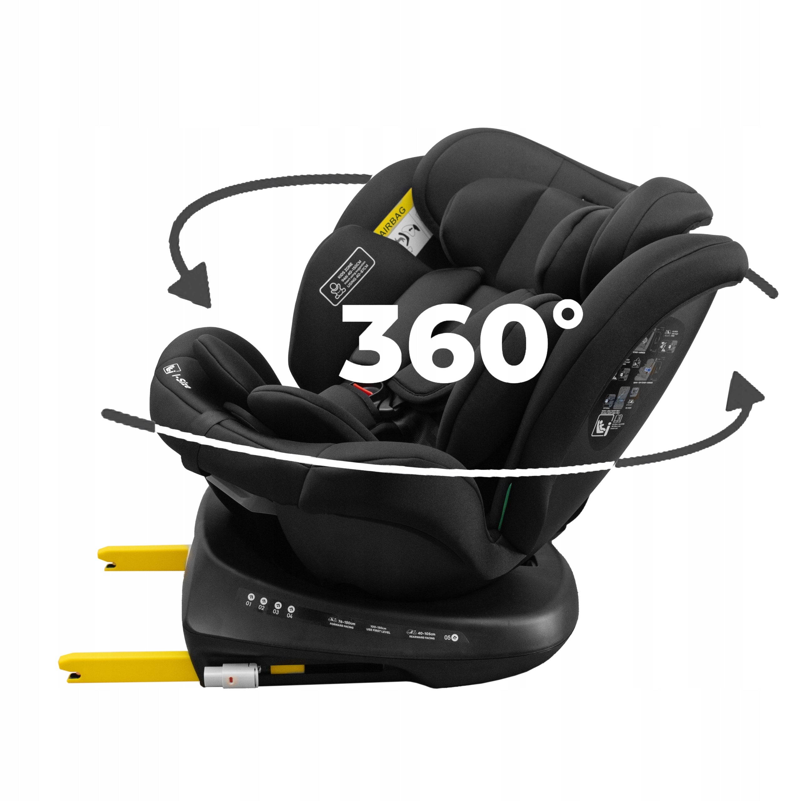Swivel car seat 360° ISOFIX 0-36 kg i-Size 40-150 cm Manufacturer code i-Size obrotowy 360° ISOFIX