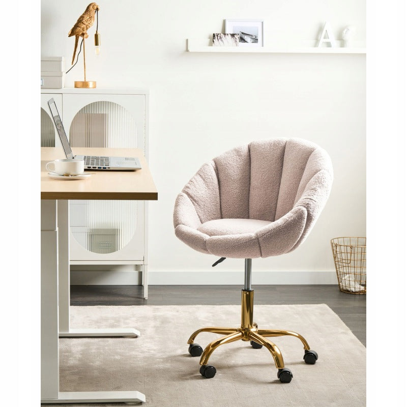 Swivel chair ANNABELLE Boucle Beige Brand Beliani