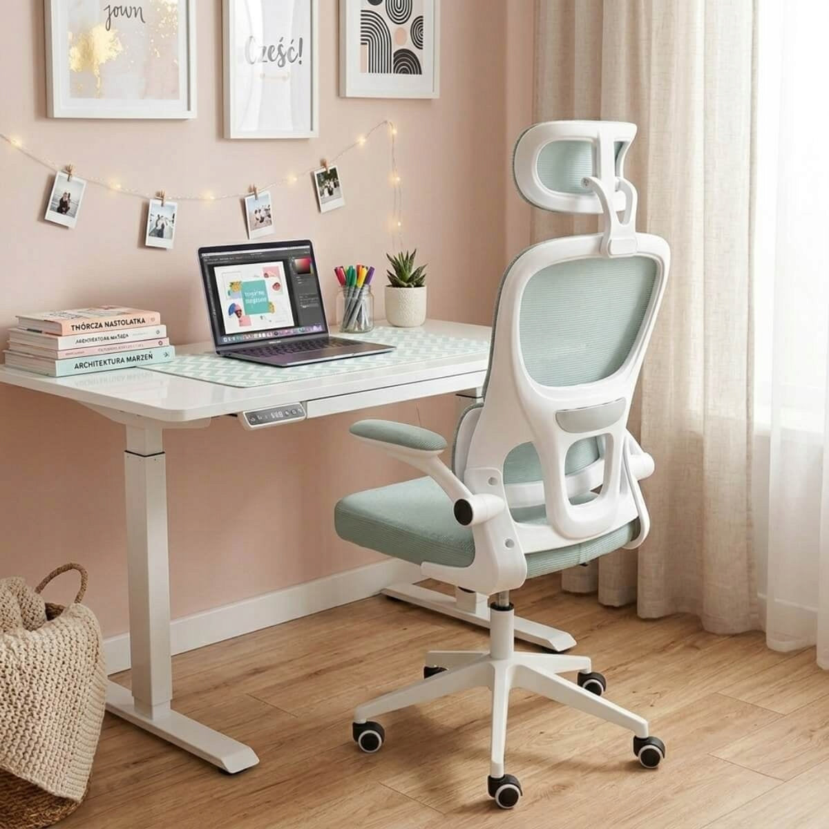 Swivel chair ERGONOMIC office chair for office GREEN mint L069 Manufacturer code HILE-L069GR-W