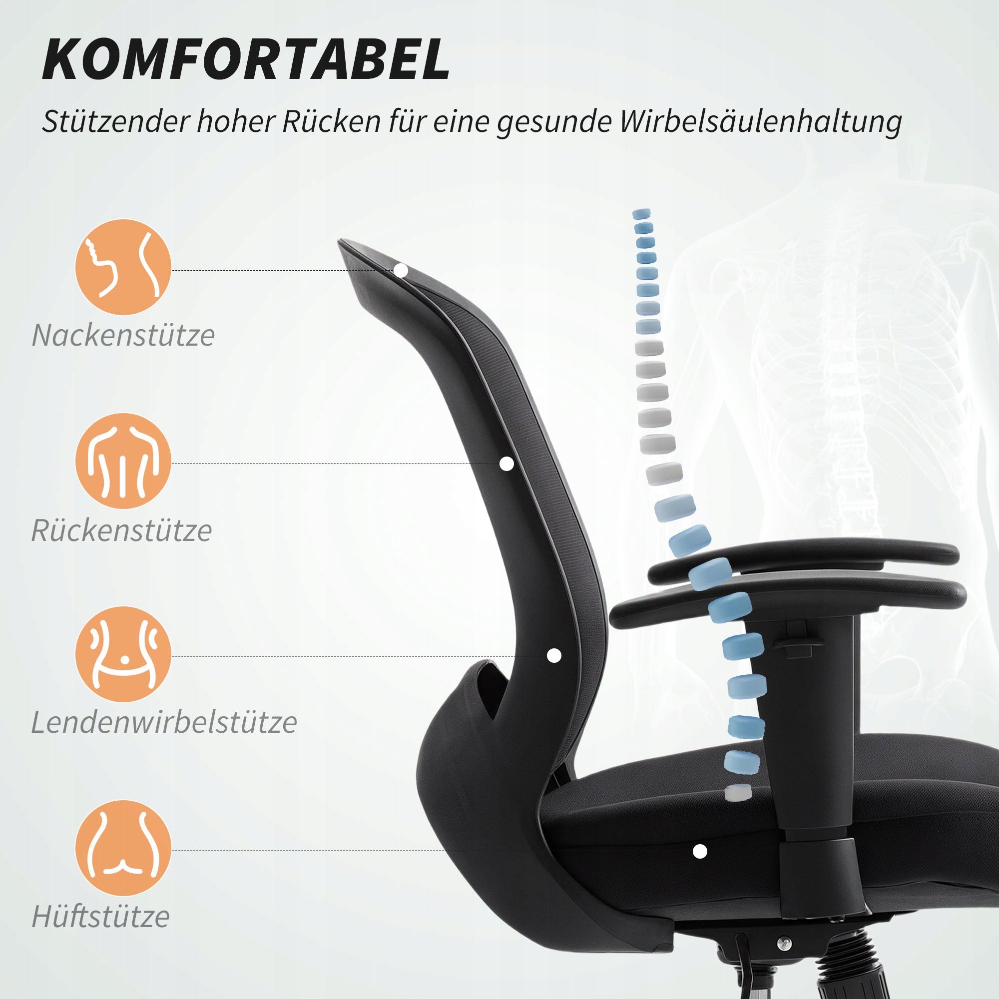 Swivel chair Homcom black Brand Homcom