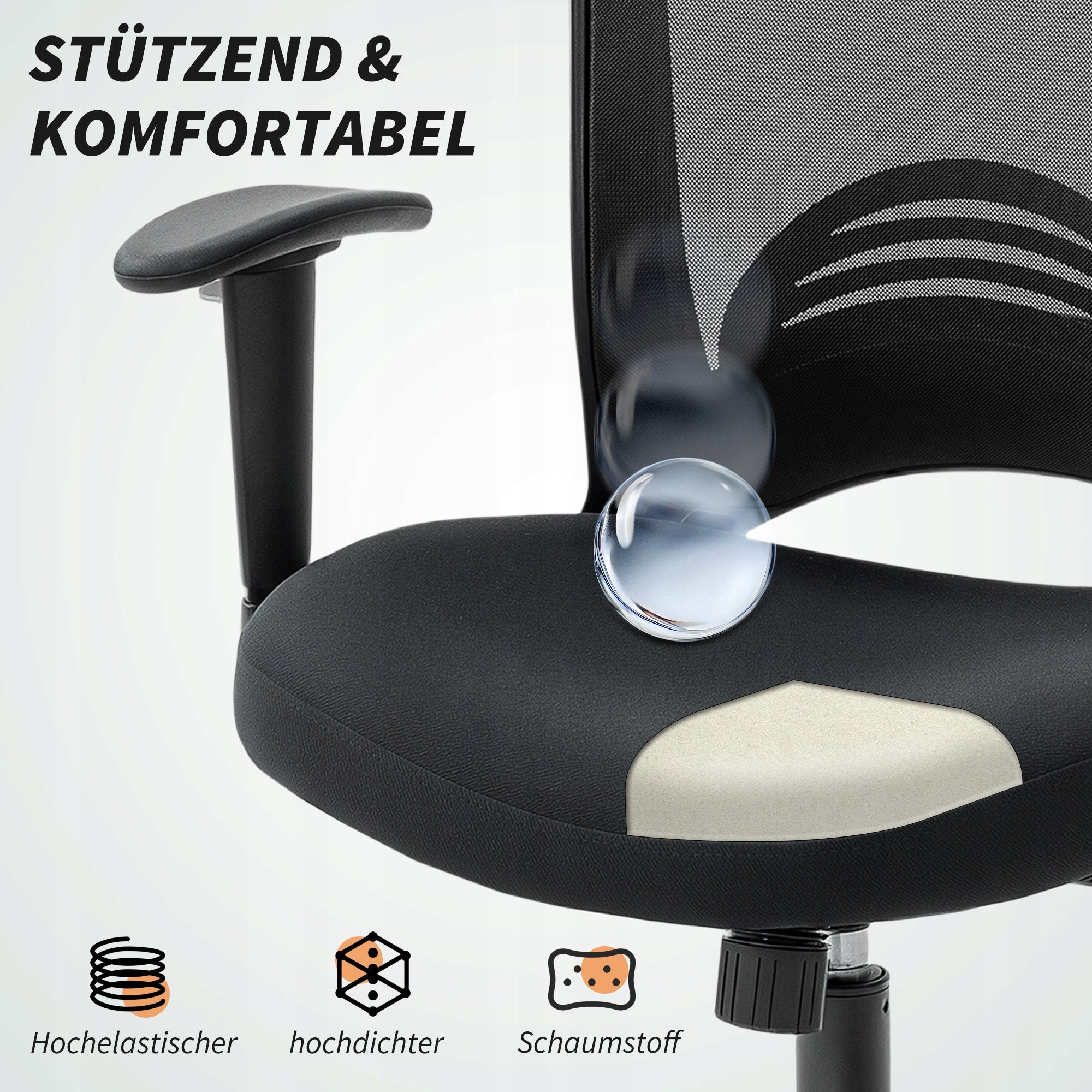 Swivel chair Homcom black Manufacturer code 921-873V00BK