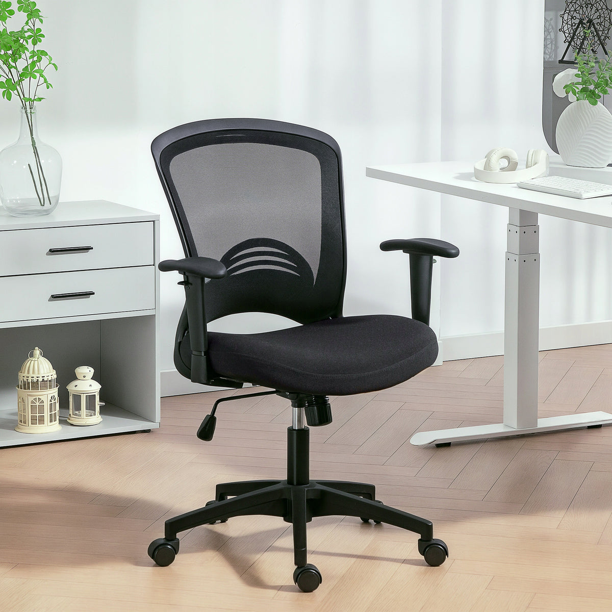 Swivel chair Homcom black