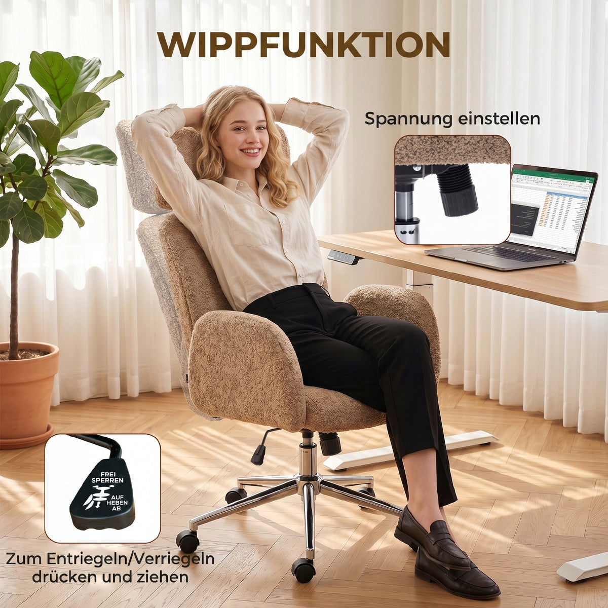 Swivel chair Homcom brown Brand Homcom