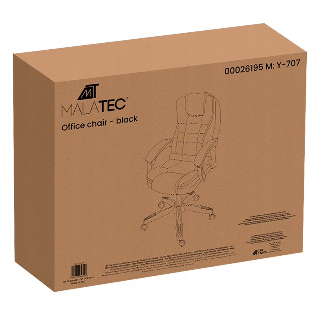 Swivel chair Malatec black with footrest Manufacturer code 00026195