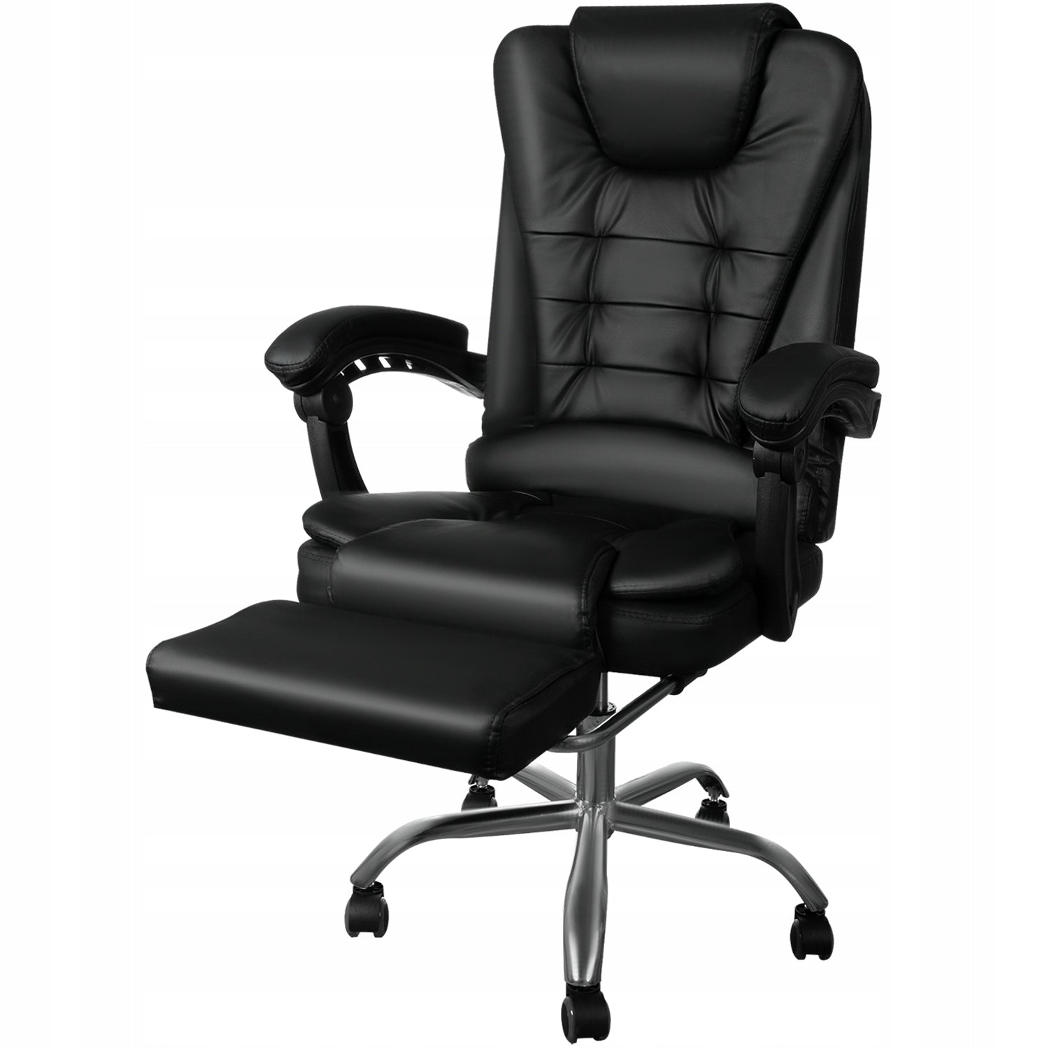Swivel chair Malatec black with footrest