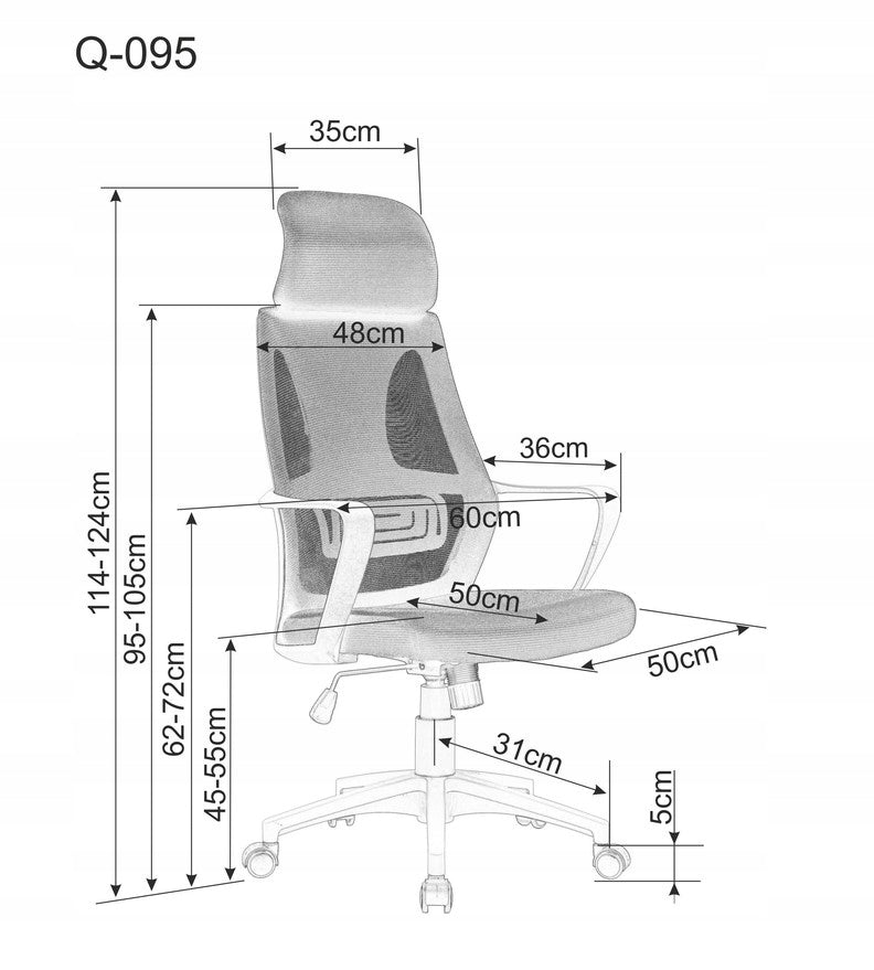 Swivel chair Q-095 Grey/Black Office Packaging status original