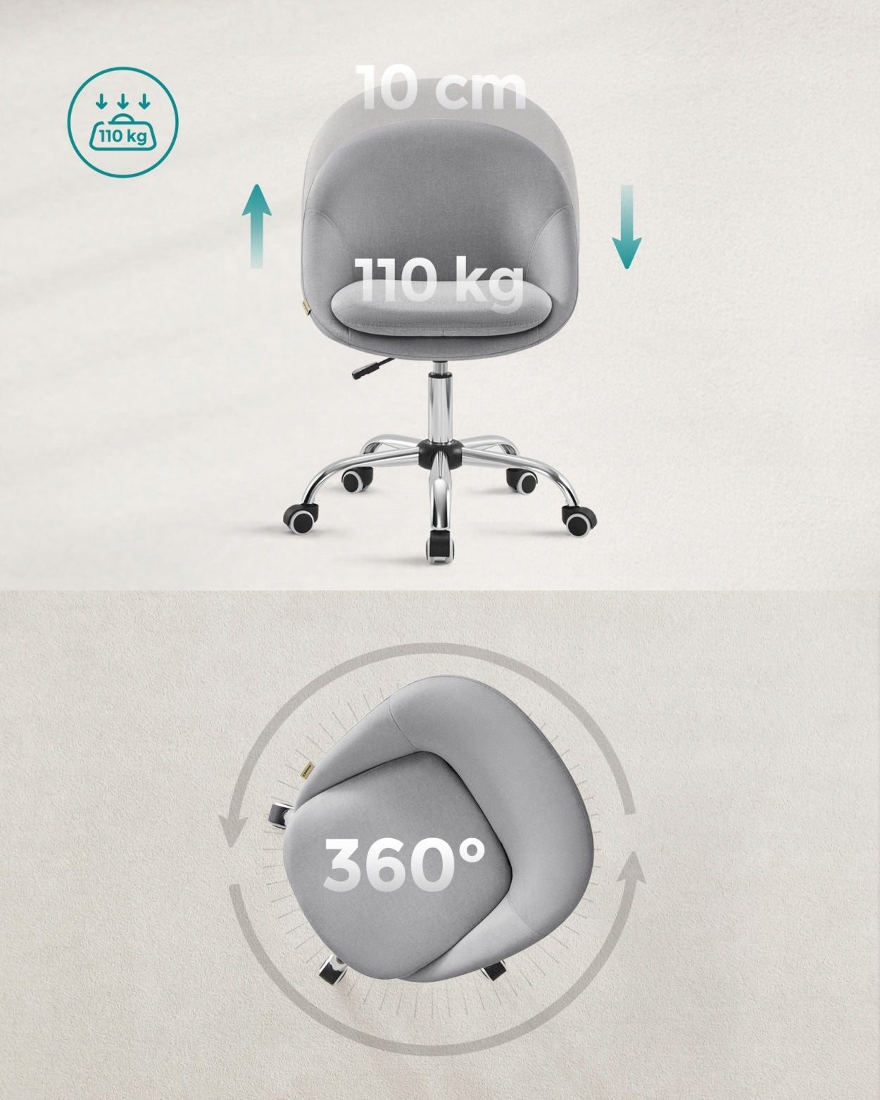 Swivel chair Songmics 60 x 59 x 29,8 cm Manufacturer code OBG020G01V1