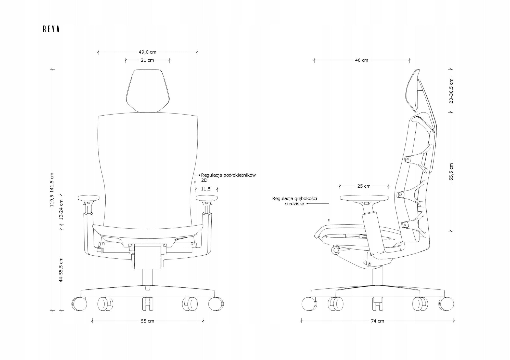 Swivel chair Unique REYA grey Brand Unique