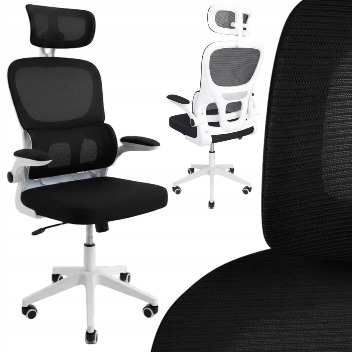 Swivel chair WHITE for desk swivel chair BLACK mesh COMFORTABLE