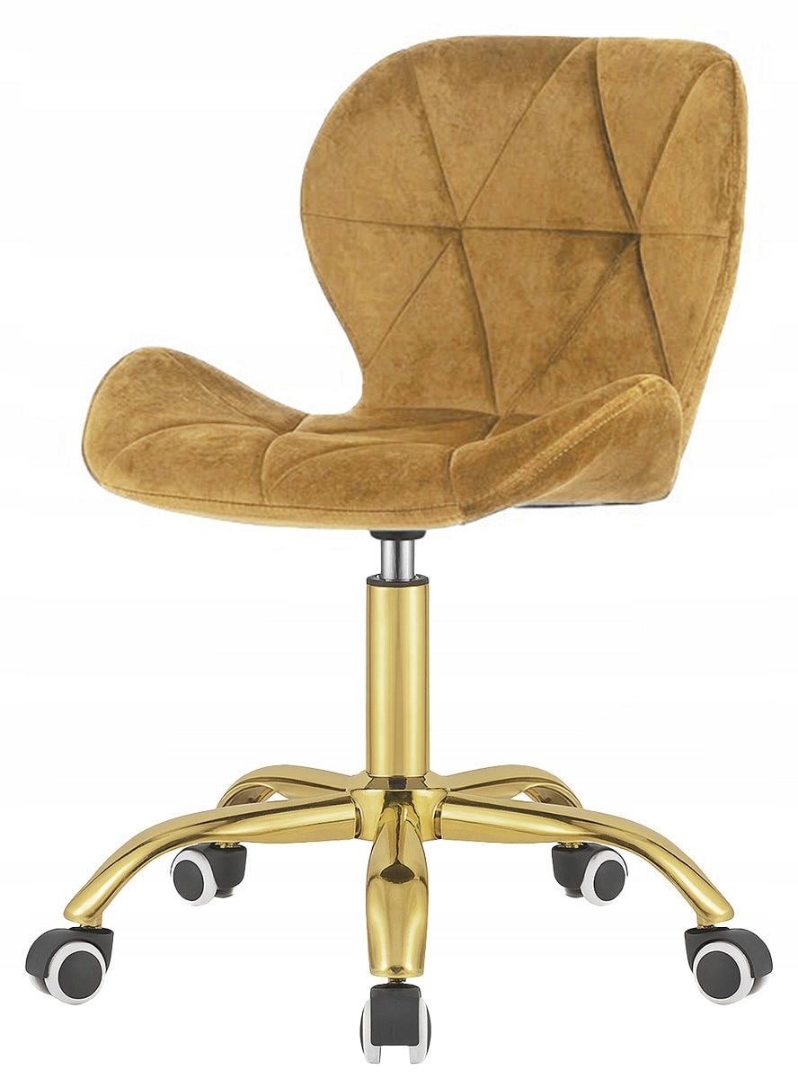 Swivel chair desk chair dressing table velour brown Lugano