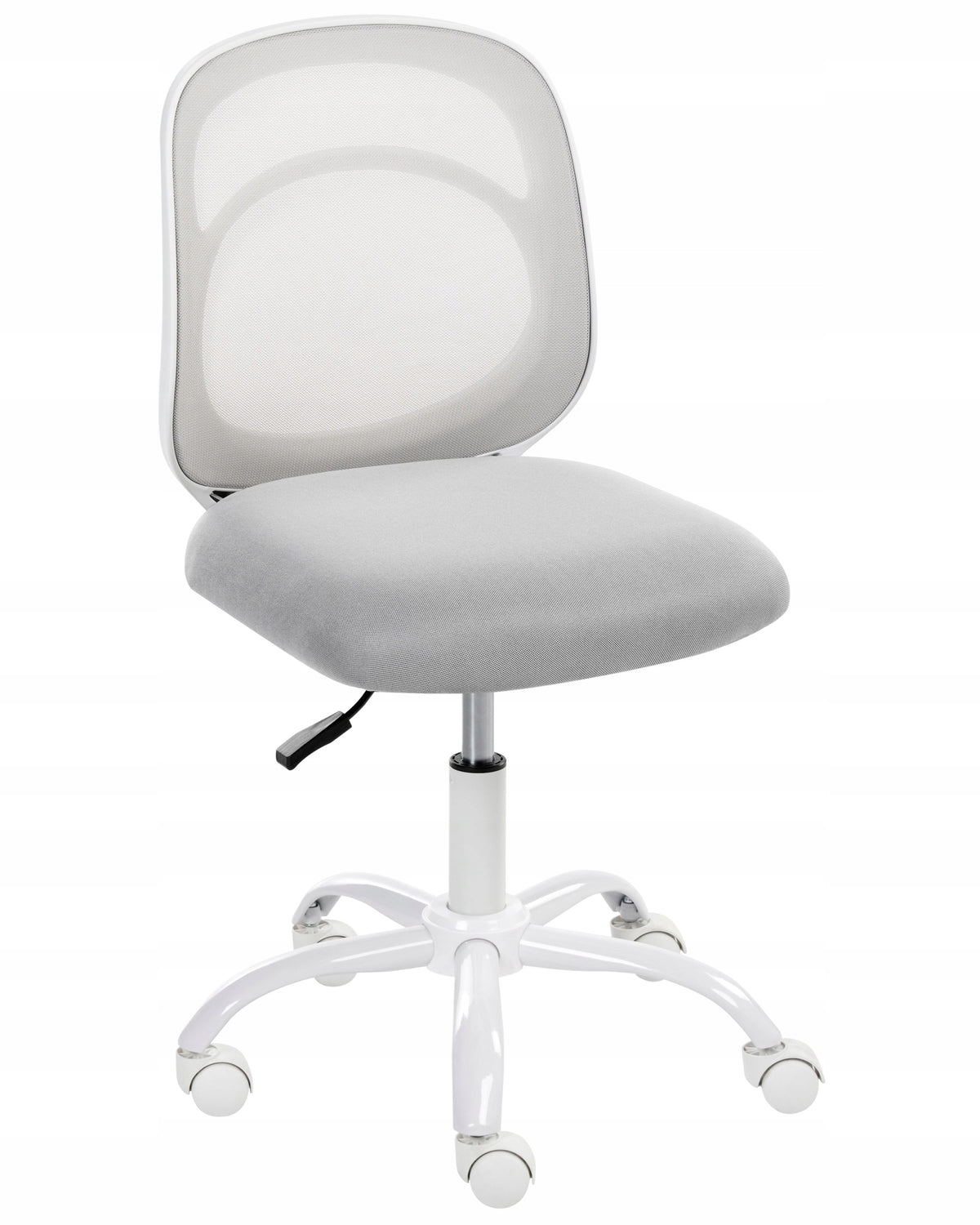 Swivel chair fabric height adjustment without armrests light gray