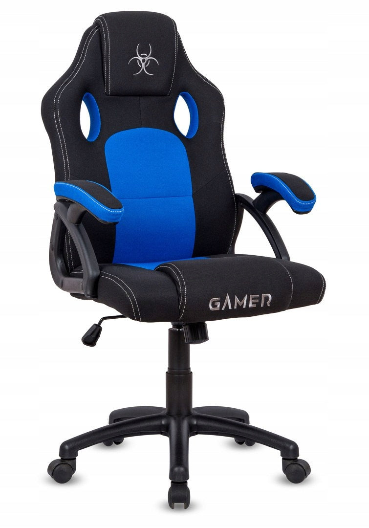 Swivel chair for desk CARRERA M BLUE FABRIC