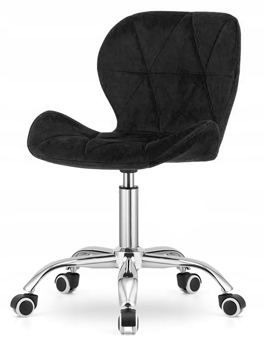 Swivel chair for desk dressing table velour black adjustable Lugano