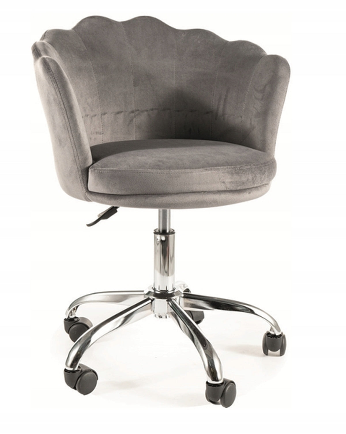 Swivel chair for desk shell Rose Velvet Signal grey