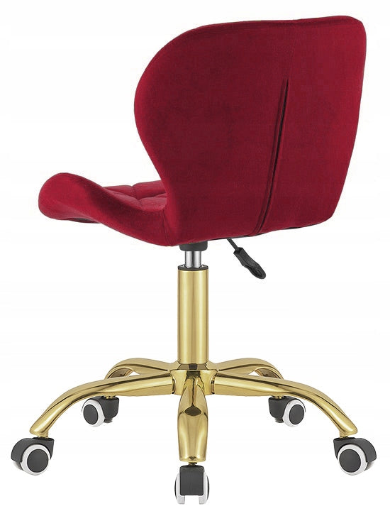 Swivel chair for office desk dressing tables burgundy velour Lugano Manufacturer code VAS3-VASTO-OFFICE-VELVET-BURGUNDY-GOLD