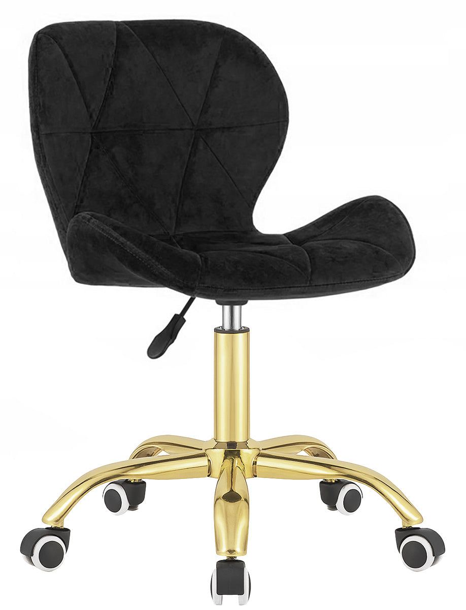 Swivel chair for student desk office dressing tables velour black Lugano Manufacturer code VAS3-VASTO-OFFICE-FABRIC-BLACK-GOLD