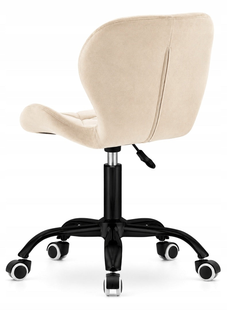 Swivel chair for vanity cabinet desk beige velour fabric adjustable Manufacturer code VAS3-VASTO-OFFICE-VELVET-CREAM-SMOKE