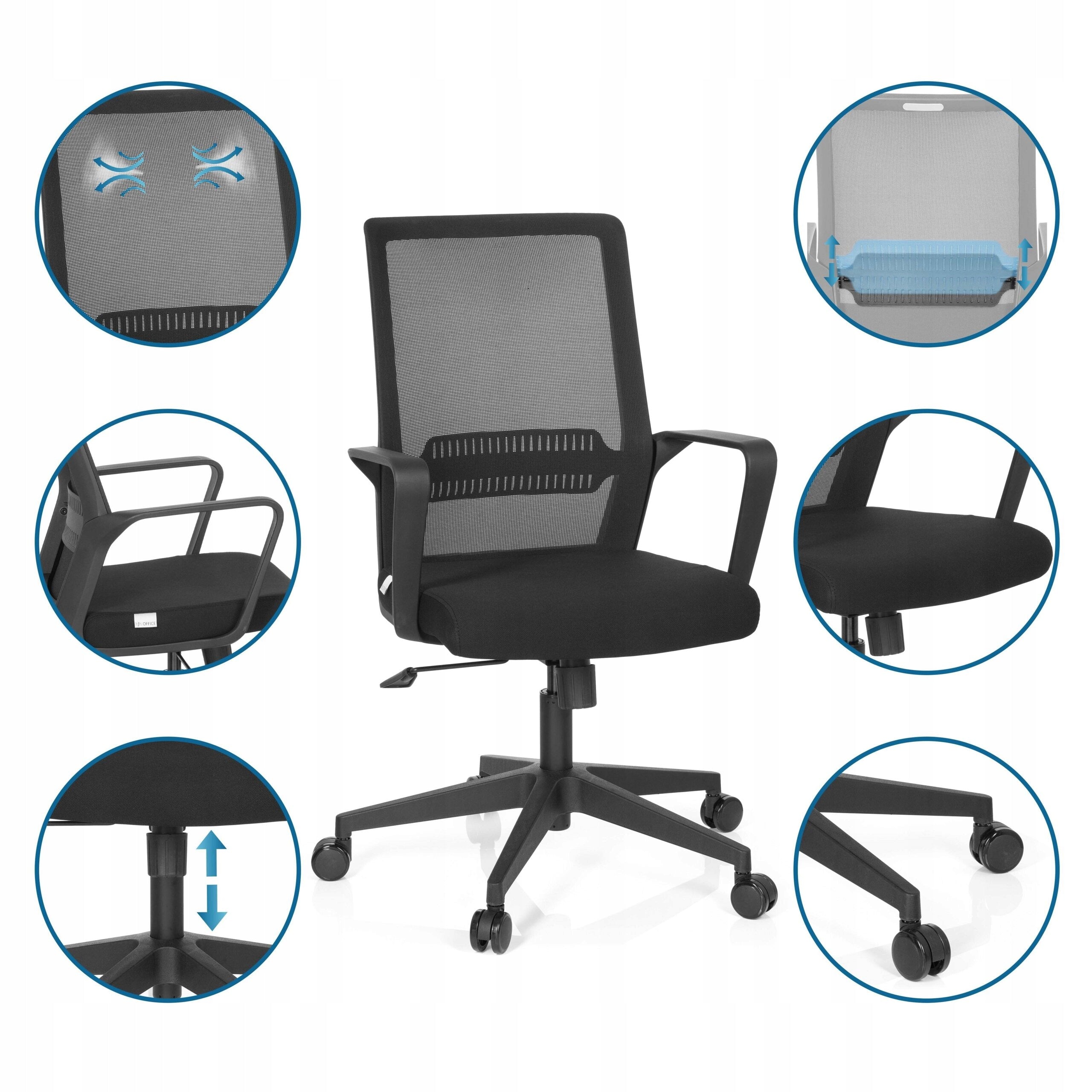 Swivel chair hjh OFFICE black Furniture depth 52 cm