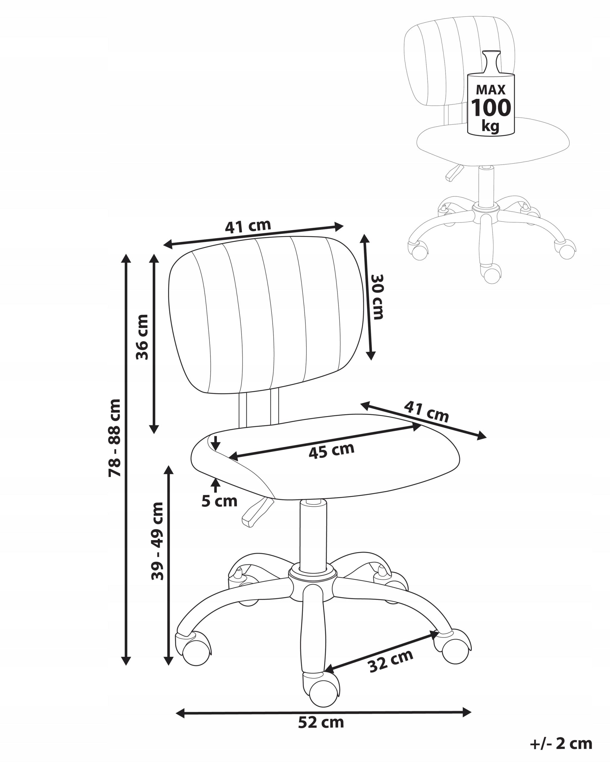 Swivel chair material height adjustment without armrests pink Medical device no