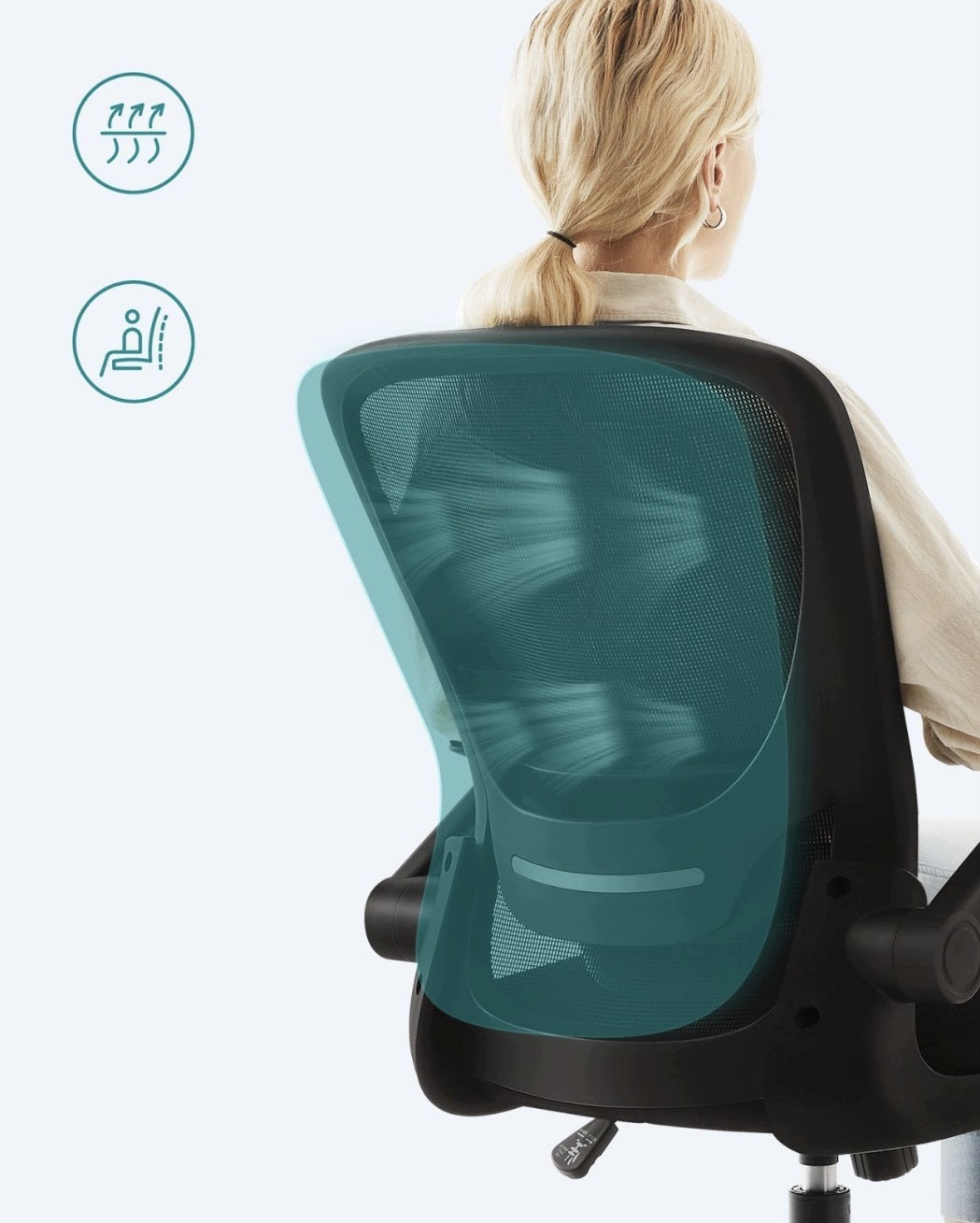 Swivel chair office chair ergonomic solid gaming Songmics black Manufacturer code OBN37BKV2