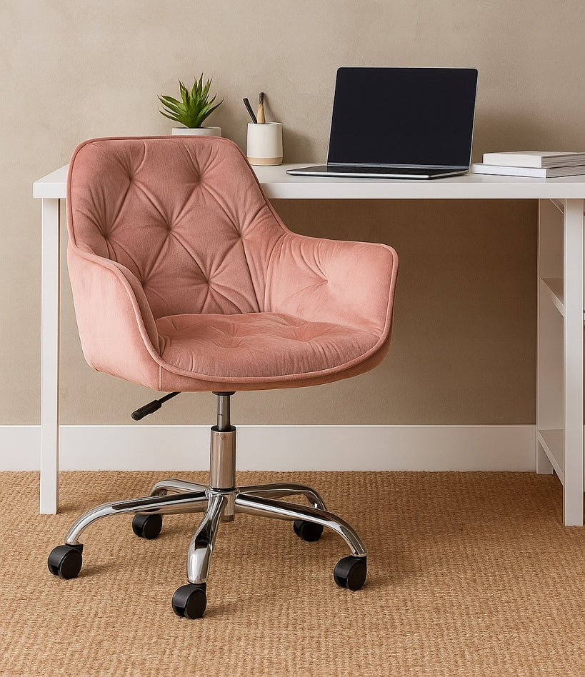 Swivel chair pink office chair for desk velour comfortable Q-190 Packaging status original