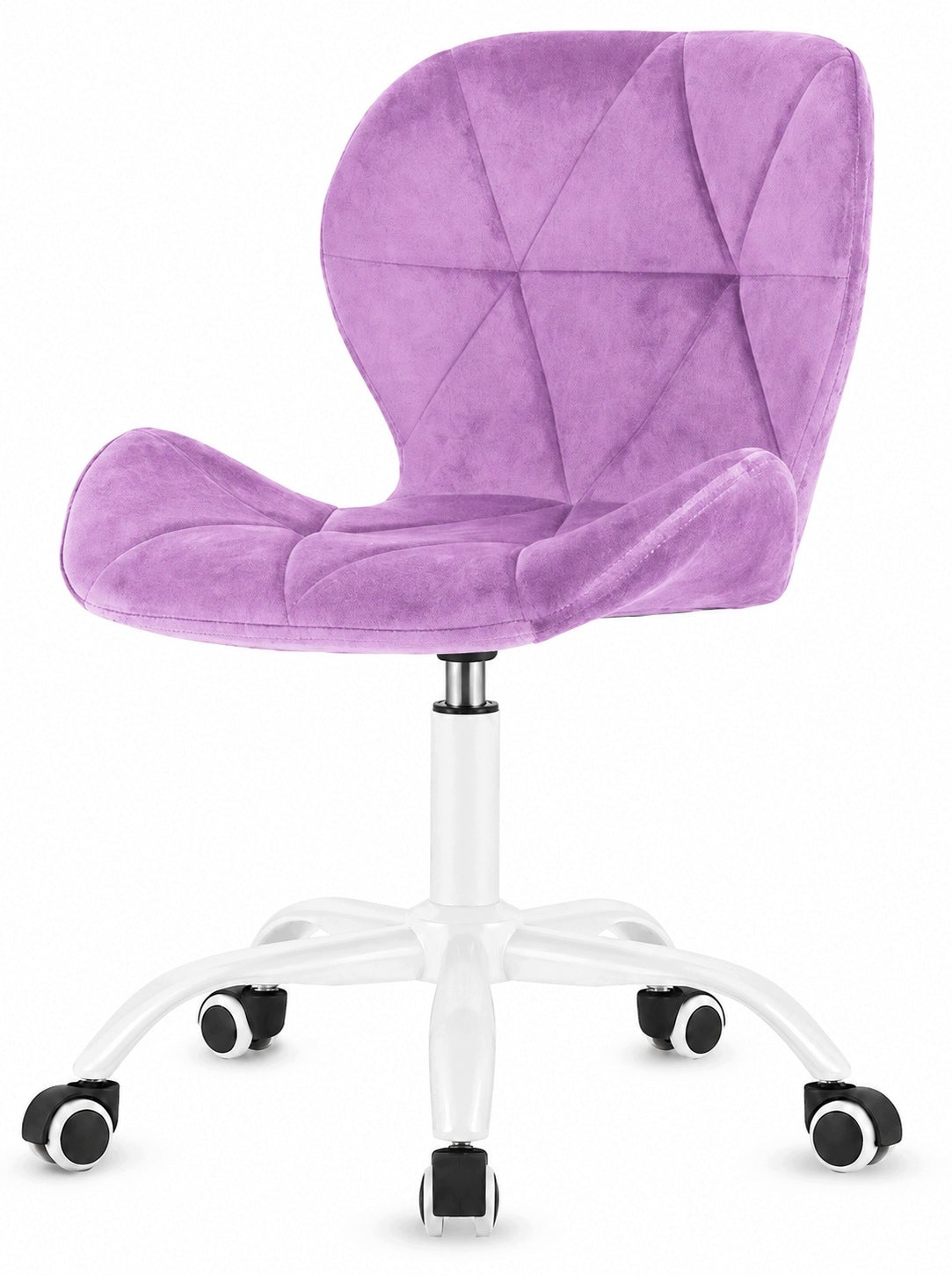 Swivel chair student desk chair velour purple adjustable