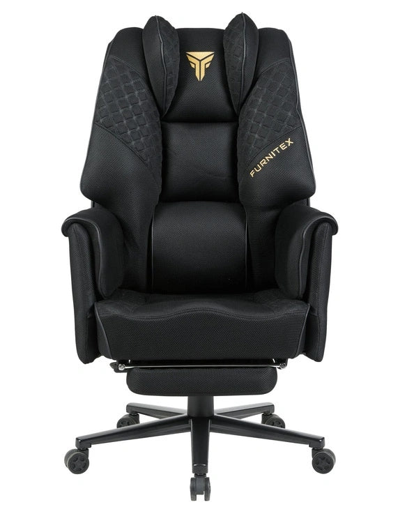 Swivel chair with pull-out footrest and backrest adjustment black SITTO Furniture depth 52 cm