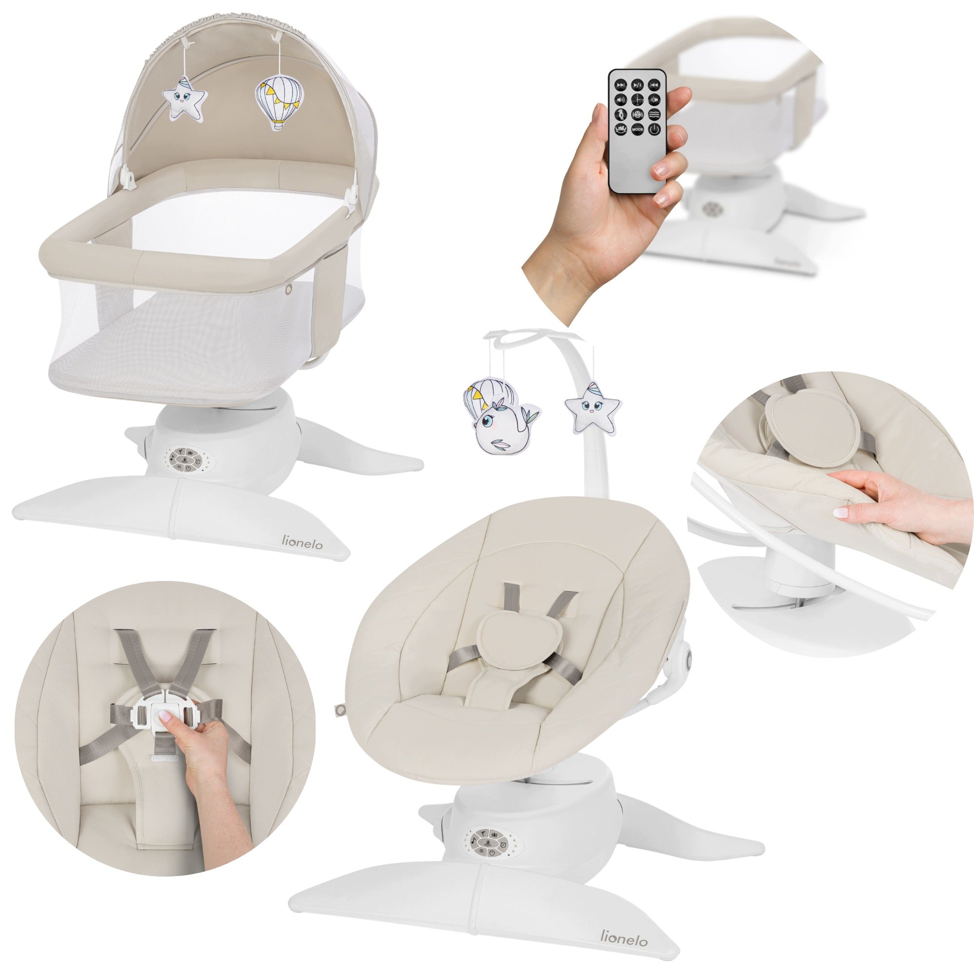 Swivel cot rocker electric gondola Lionelo Vivi Set