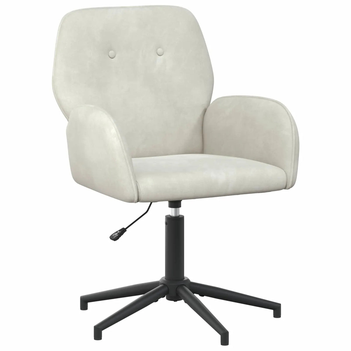 Swivel office chair 54 x 55 x 90 cm cream Velour