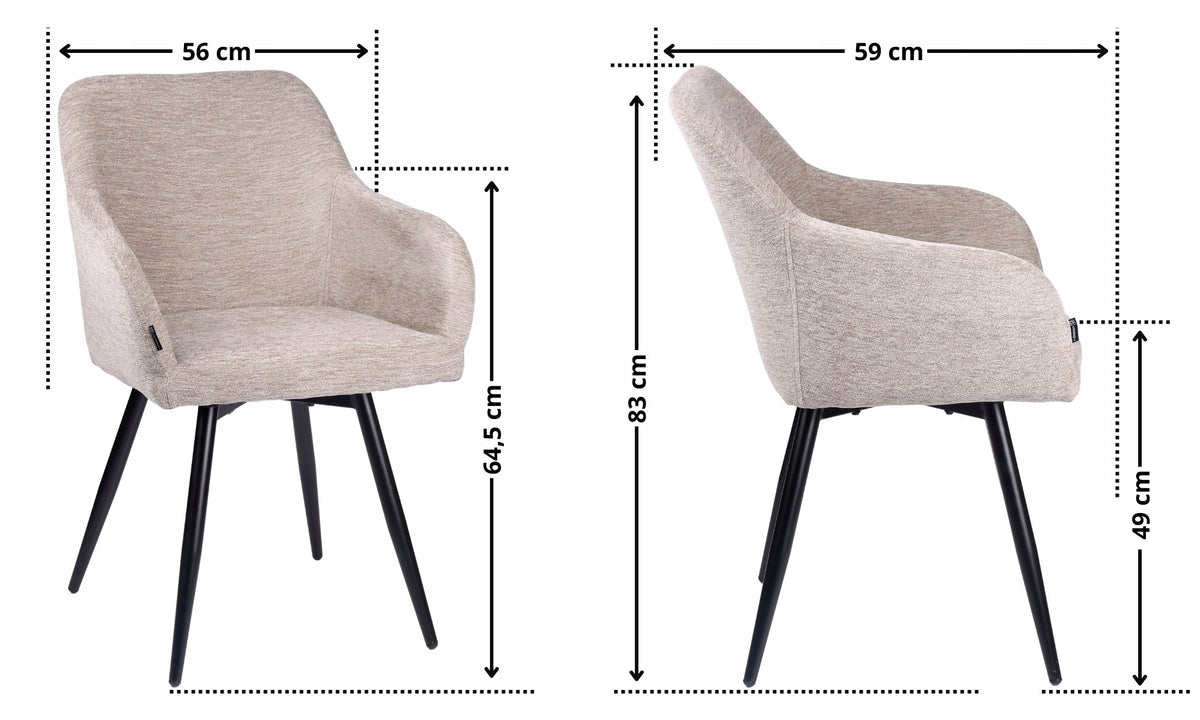 Swivel office chair, beige upholstered office chair for ESMO desk Medical device no