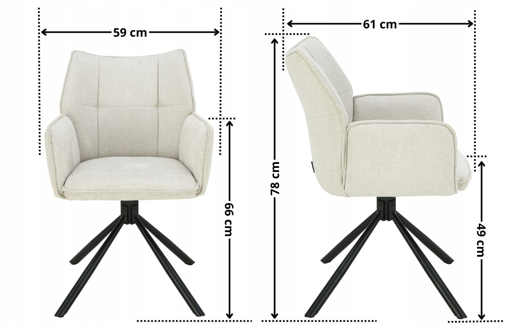Swivel office chair, beige upholstered office chair for desk EDEN Manufacturer code EX223012/920-01