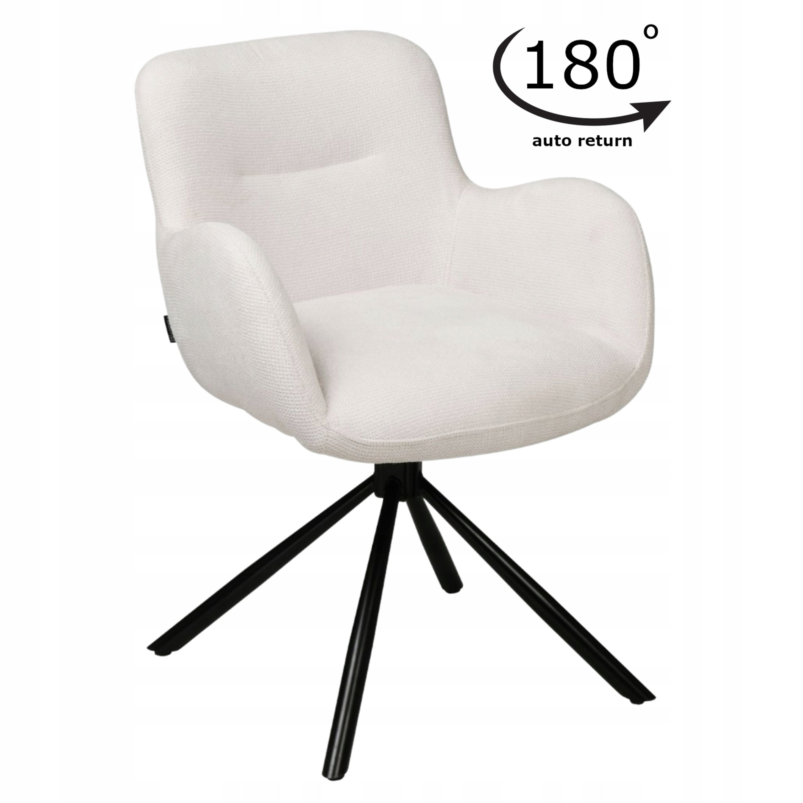 Swivel office chair, ecru upholstered office chair for desk - MARKO