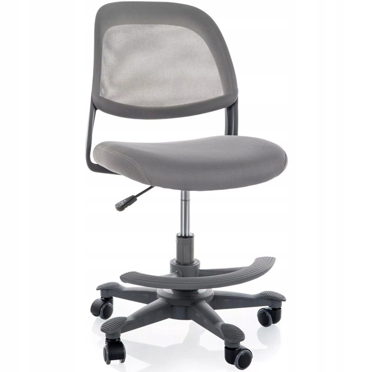 Swivel office chair grey adjustable with footrest for desk Q-027