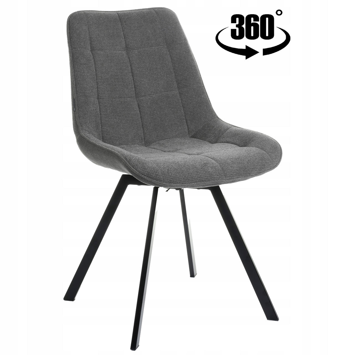 Swivel office chair, grey upholstered office chair for desk - LAPO
