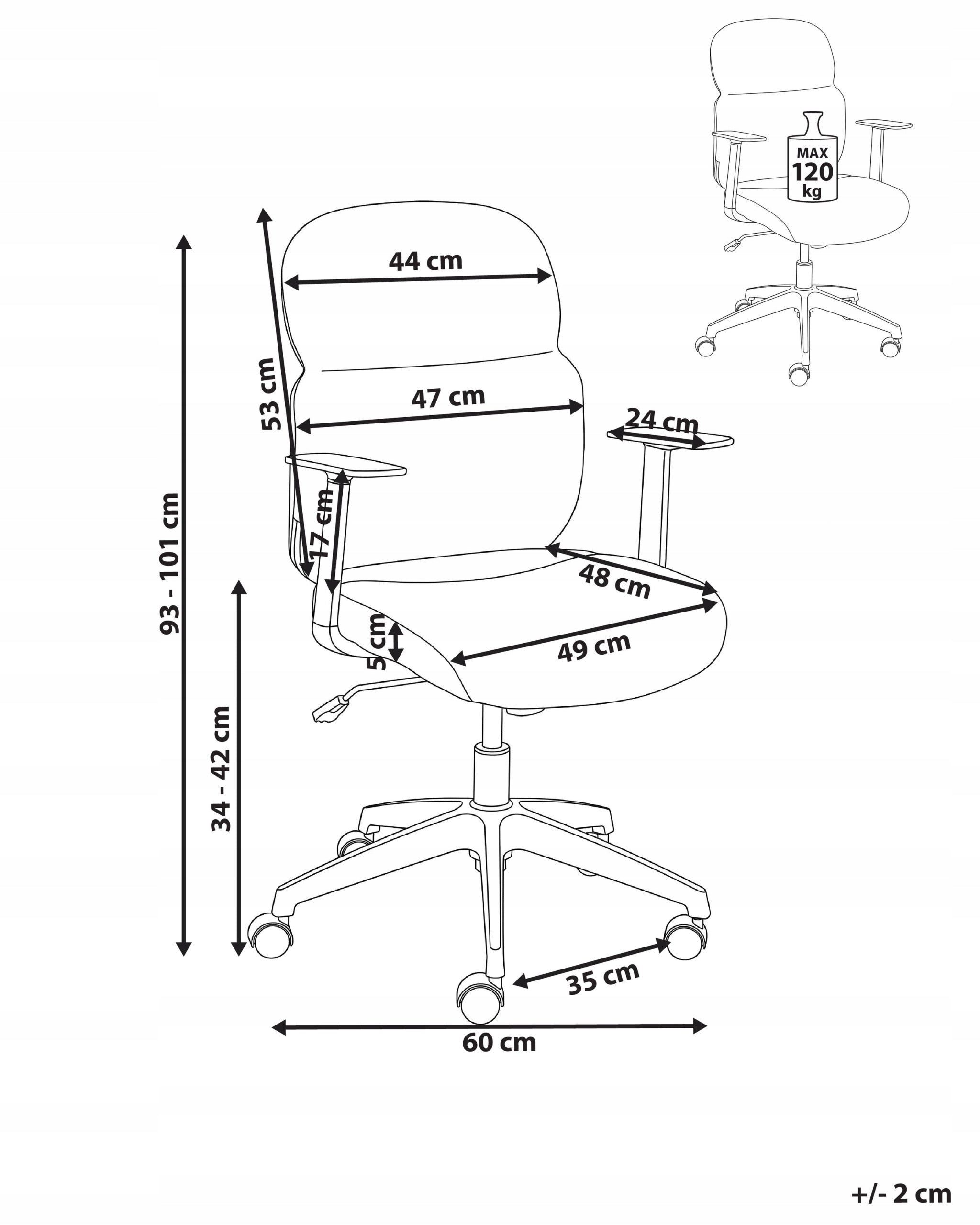 Swivel office chair on wheels adjustable height Medical device no