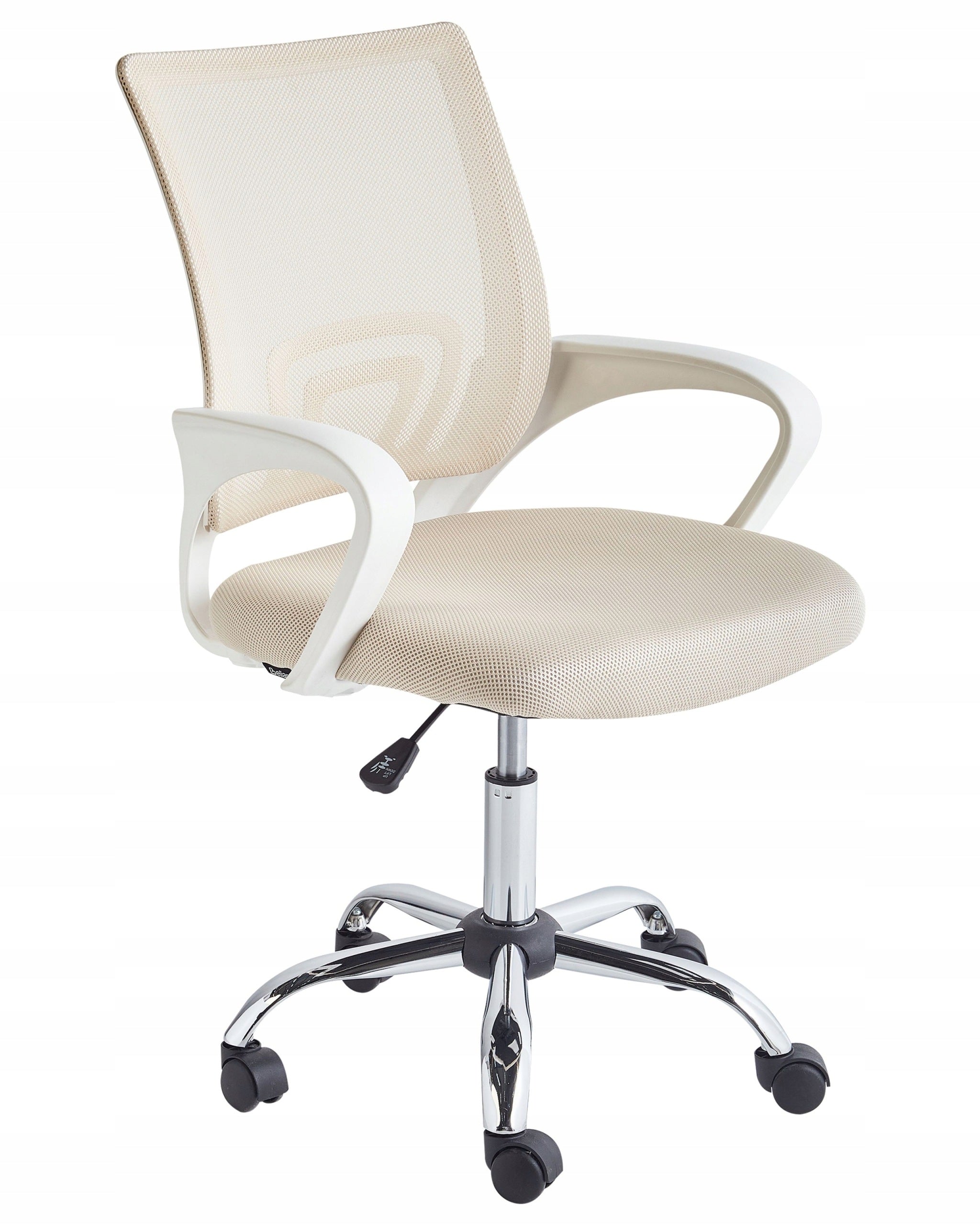 Swivel office chair on wheels beige