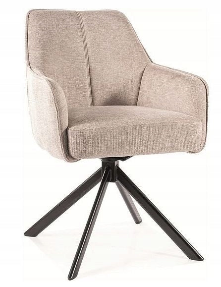 Swivel office chair, upholstered beige office chair, for desk - NOTTI