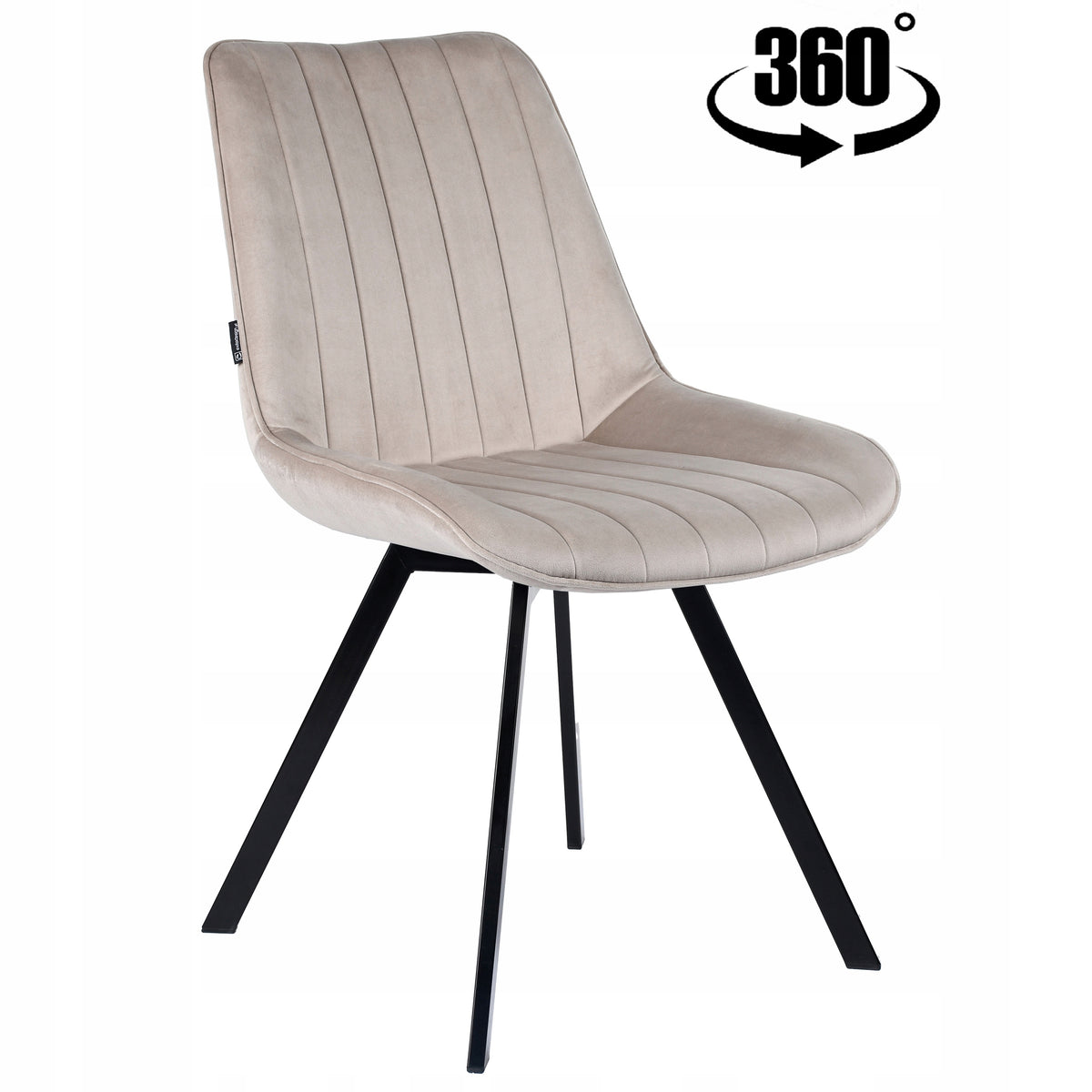Swivel office chair, velour beige office chair for desk - LAPO 2