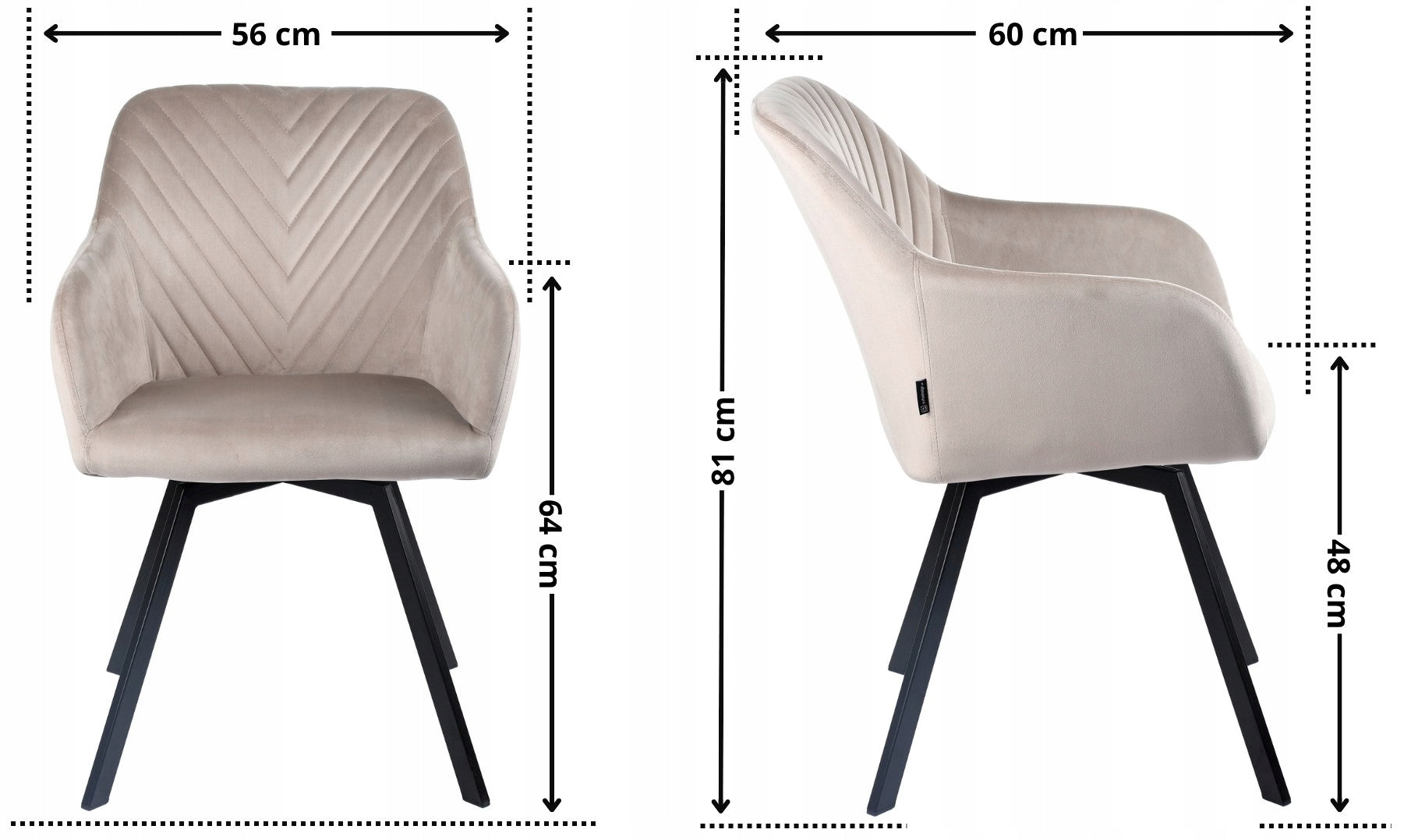 Swivel office chair, velour beige office chair for desk - PANKO 2 Manufacturer code EX-9032/2-G09