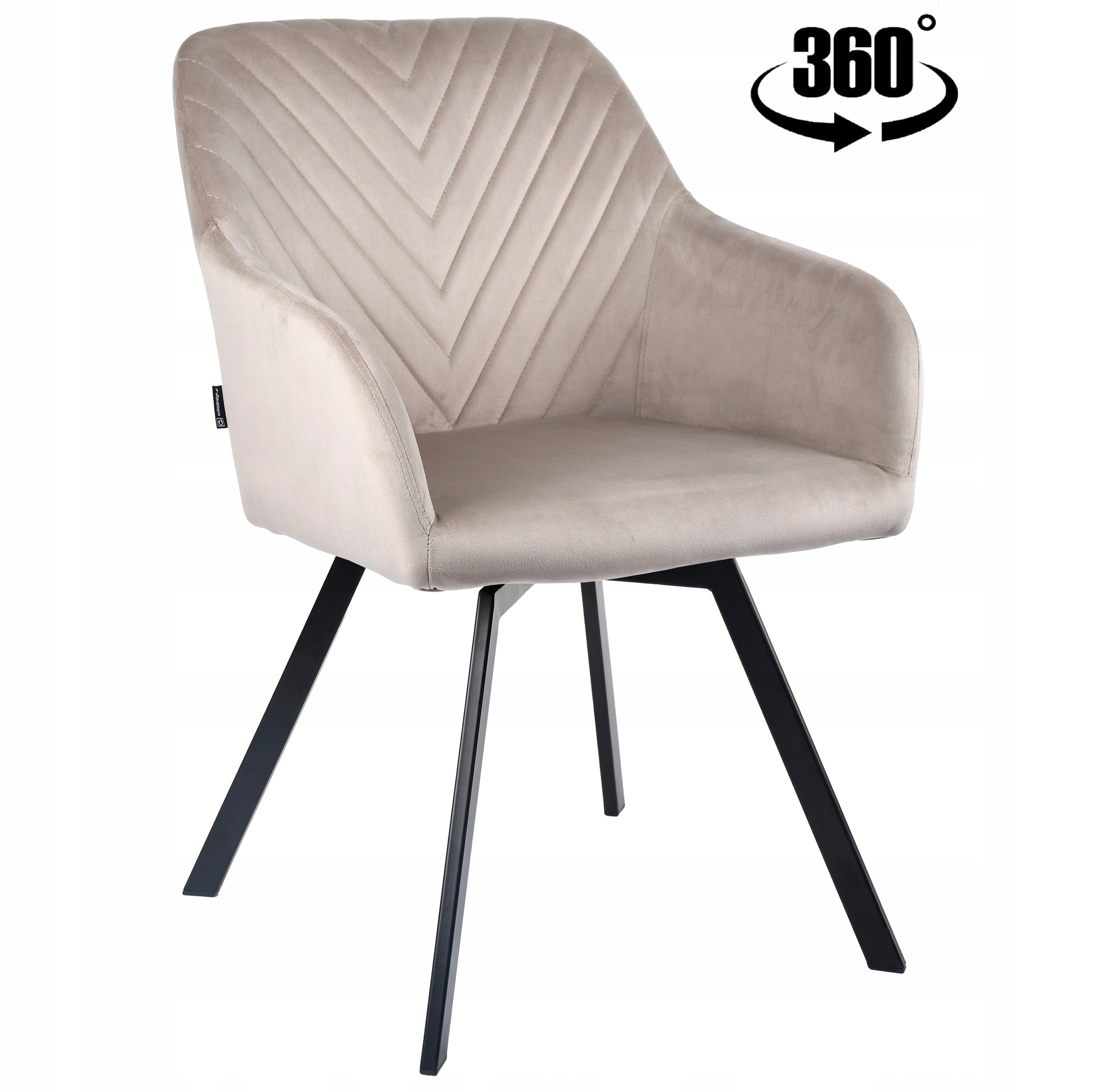 Swivel office chair, velour beige office chair for desk - PANKO 2