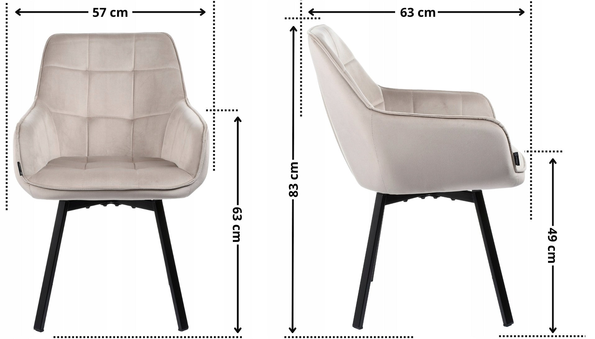 Swivel office chair, velour beige office chair for desk - TOGO Manufacturer code EX21002/108-09
