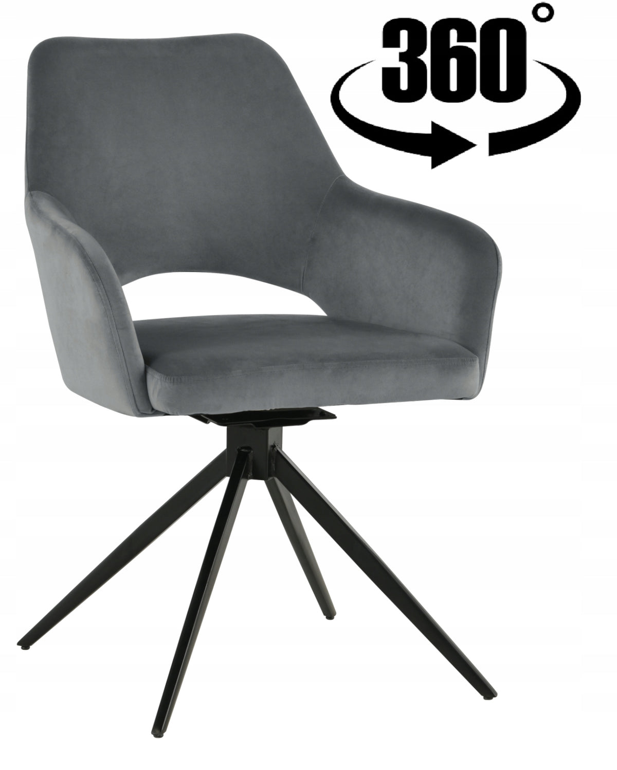 Swivel office chair, velour grey office chair for desk - ERIM